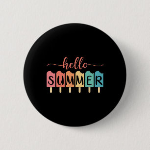 Hallo Sommer Strand Urlaub Eiscreme Liebhaber Pops Button