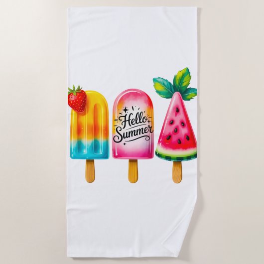 Hallo Sommer  Strandtuch (Vorderseite)