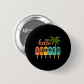 Hallo Sommer Strandurlaub Eiscreme Eis am Stiel Gi Button (Vorne & Hinten)
