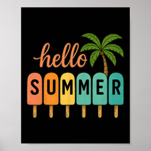 Hallo Sommer Strandurlaub Eiscreme Eis Am Stiel Gi Poster