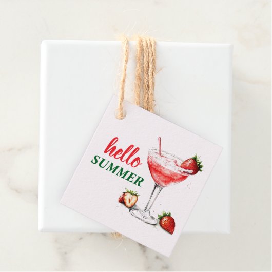 Hallo Sommer | Strawberry Cocktail Gefälligetags Geschenkanhänger (Beispiel)