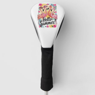 Hallo Sommer Süßer Flamingo Strand Urlaub Tropisch Golf Headcover