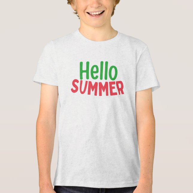 hallo Sommer Tri-Blend Shirt (Vorderseite)
