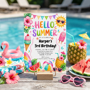 Hallo Sommer Tropischer Sommer Geburtstag Einladung