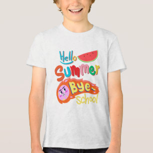 Hallo Sommer Tschüss Schule Cartoon-Design Tri-Blend Shirt