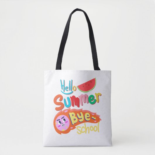 Hallo Sommer Tschüss Schule Tragetasche Kunst Tasche (Vorderseite)