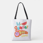 Hallo Sommer Tschüss Schule Tragetasche Kunst Tasche (Rückseite)