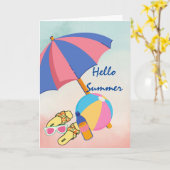 Hallo Sommer voll über Spaß Zeiten Karte (Gelbe Blume)