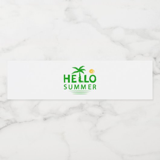 Hallo Sommer Wasserflaschenetikett (Einzelnes Label)
