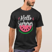 Hallo Sommer Wassermelone Fruchtsaison T-Shirt (Vorderseite)