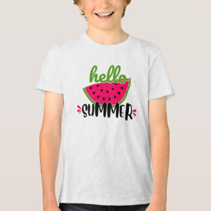 Hallo Sommer Wassermelone  Tri-Blend Shirt