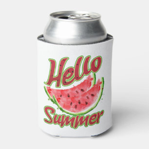 Hallo Sommer Watercolor Watermelone Design Dosenkühler