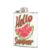 Hallo Sommer | Watercolor Watermelone Design Flachmann (Links)
