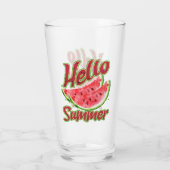 Hallo Sommer | Watercolor Watermelone Design Glas (Rückseite)