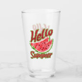 Hallo Sommer | Watercolor Watermelone Design Glas (Vorderseite)