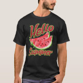 Hallo Sommer | Watercolor Watermelone Design T-Shirt (Vorderseite)