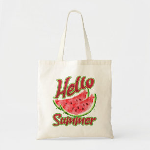 Hallo Sommer   Watercolor Watermelone Design Tragetasche