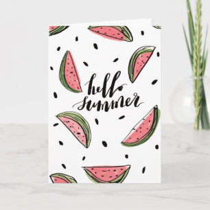 Hallo Sommer Watermelon Blank Inside Card Karte