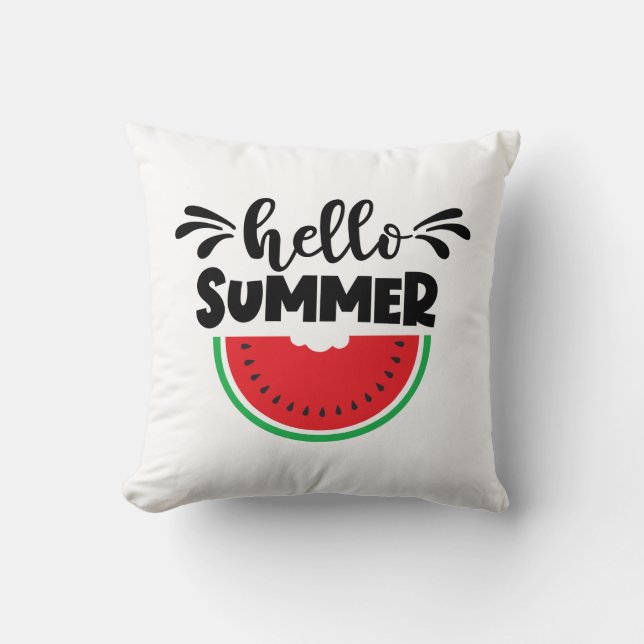 Hallo Sommer Watermelon Patio Außenbereich Kissen (Vorderseite)