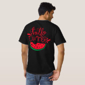 Hallo Sommer Watermelon Slice Design T-Shirt (Schwarz voll)