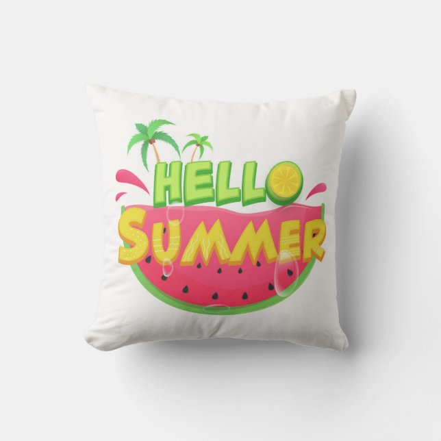 Hallo Sommer Watermelone Kissen (Vorderseite)