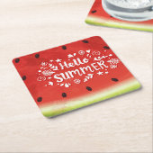 Hallo Sommer Watermelone Rechteckiger Pappuntersetzer (angewinkelt)