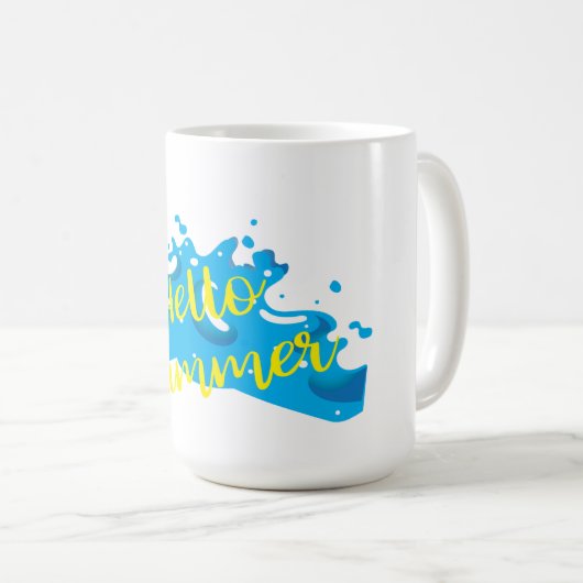 Hallo Sommer, Waves Graphic, Cool White Kaffeetasse (VorderseiteRechts)