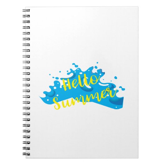 Hallo Sommer, Waves Graphic, Cool White Notizblock (Vorderseite)