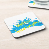 Hallo Sommer, Waves Graphic, Cool White Untersetzer (Linke Seite)