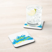 Hallo Sommer, Waves Graphic, Cool White Untersetzer (Rechte Seite)