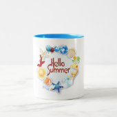 Hallo Sommer Zweifarbige Tasse (Mittel)