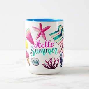 Hallo Sommer Zweifarbige Tasse