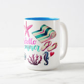 Hallo Sommer Zweifarbige Tasse (VorderseiteRechts)