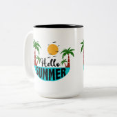 Hallo Sommer Zweifarbige Tasse (Vorderseite Links)