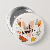 Hallo Sommerangebot Niedliche Illustration Button (Vorne & Hinten)