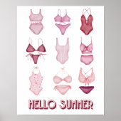 Hallo Sommeranzug, Art Poster, Rot/Rosa Poster (Vorne)