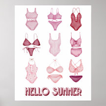 Hallo Sommeranzug, Art Poster, Rot/Rosa