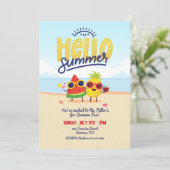 Hallo Sommercharakter Einladung (Stehend Vorderseite)