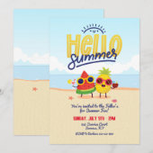 Hallo Sommercharakter Einladung (Vorne/Hinten)