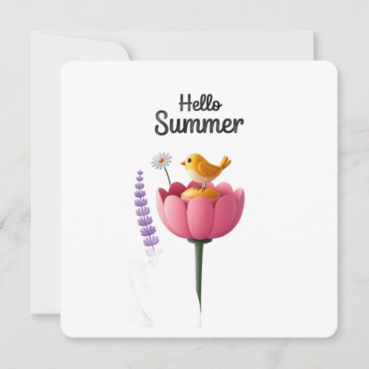 Hallo Sommerferien Einladung (Vorderseite)