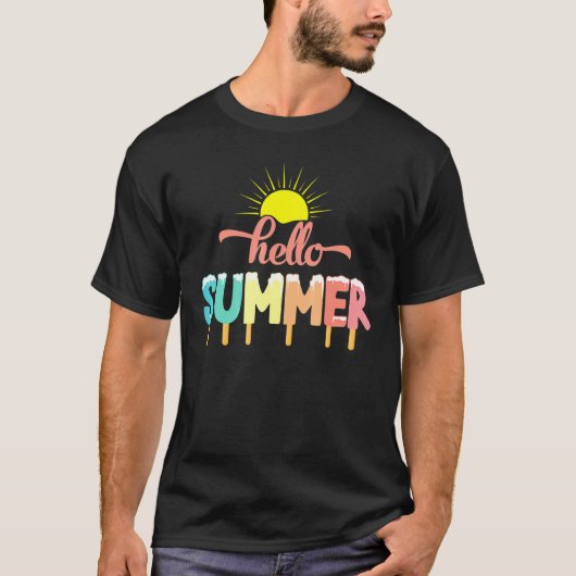 Hallo Sommerferien Ice Lolly Ice T-Shirt (Vorderseite)