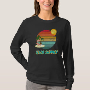 Hallo Sommerferien Palmen Bäume Sonne Vögel und Me T-Shirt