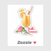 Hallo Sommerkontur Aufkleber (Blatt)