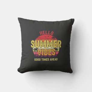 Hallo Sommerlaune Vintage Sonnenuntergang Sommer Kissen