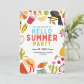 hallo sommerliche Party Einladung (Stehend Vorderseite)