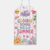 Hallo Sommerparty-Streifen Geschenkanhänger (Vorderseite)