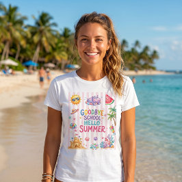 Hallo Sommerparty-Streifen T-Shirt 