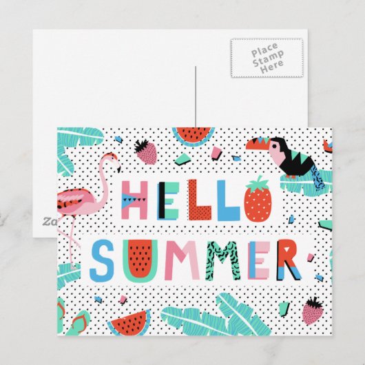 Hallo Sommerpostkarten Postkarte (Vorne/Hinten)