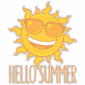 Hallo Sommersonne mit Sonnenbrille Aufkleber (Vorderseite)
