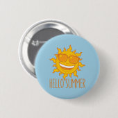 Hallo Sommersonne mit Sonnenbrille Button (Vorne & Hinten)